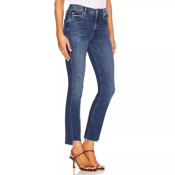 Mother The Mid Rise Dazzler Ankle Step Fray Jean Mix Tape Women’s 25 Preppy Pant - Picture 5 of 16